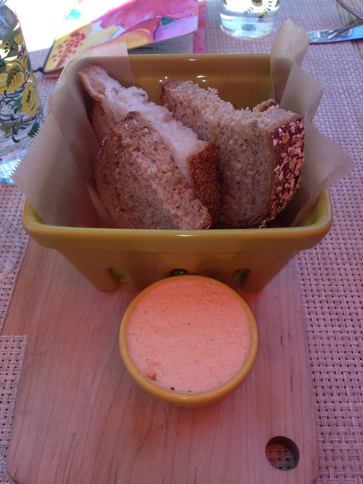 Bread - don't you love the ceramic fruit carton - again, Anthropologie for the win!