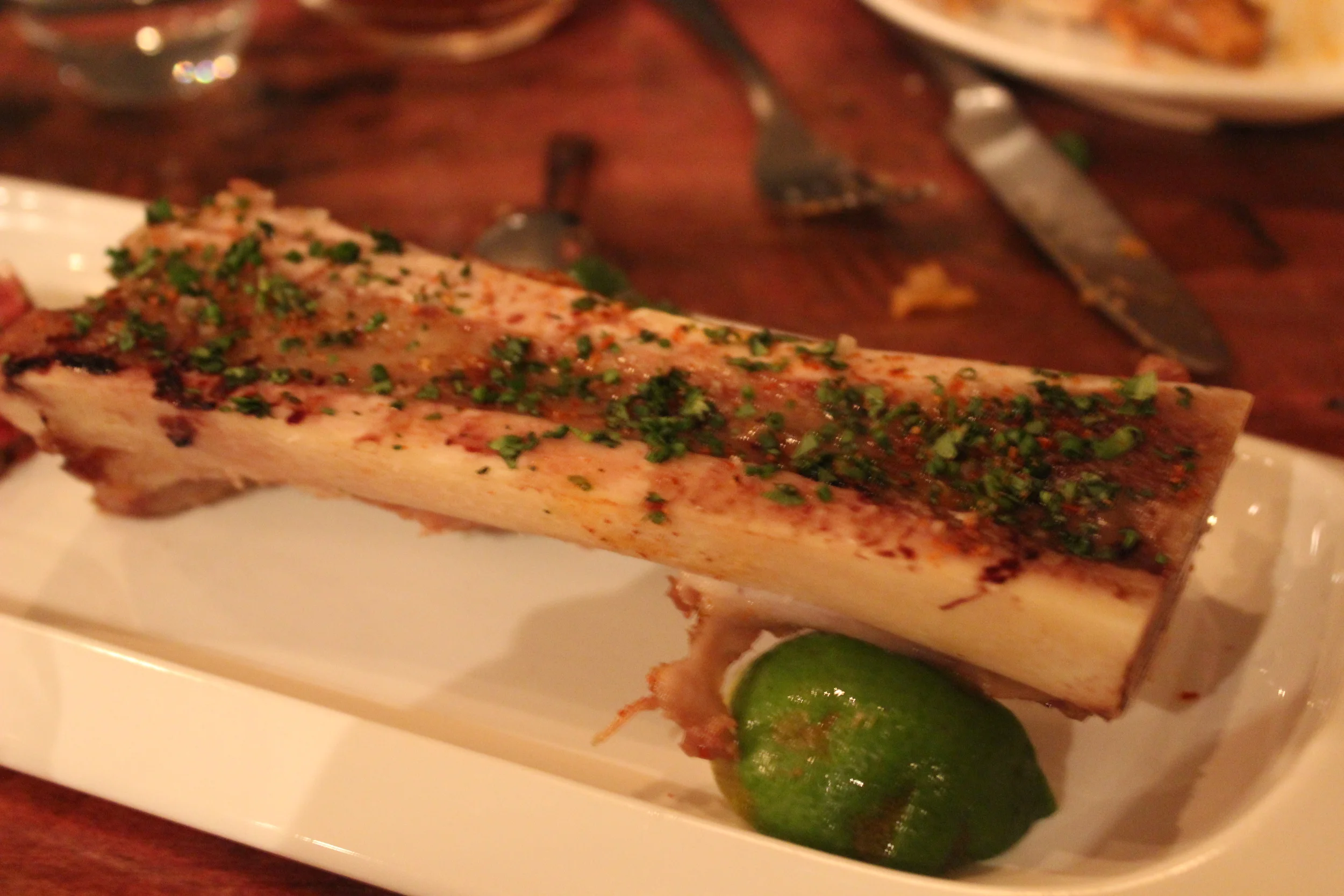 Course 8: Roasted Bone Marrow with Steak Tartare