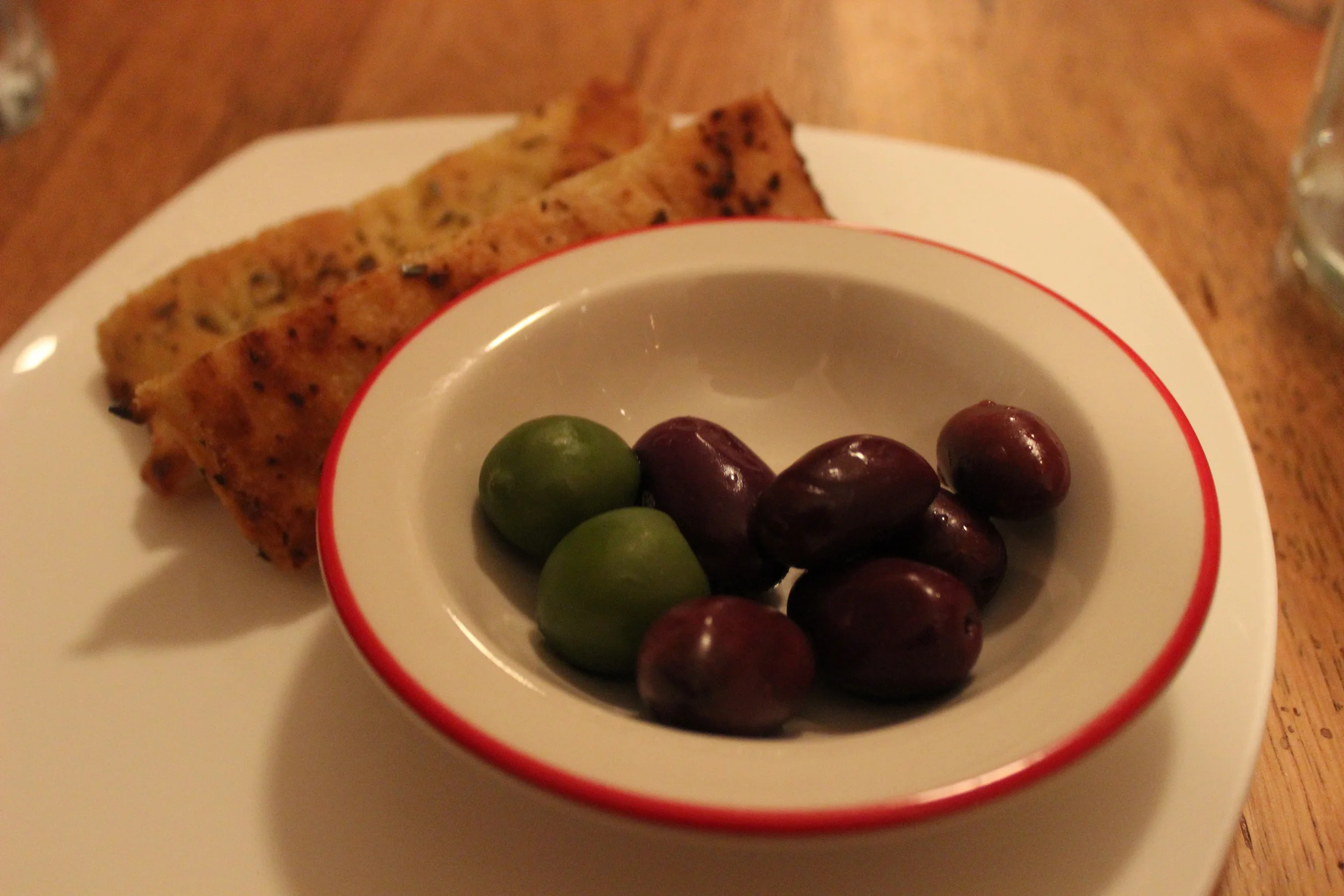 Complimentary Focaccia and Olives