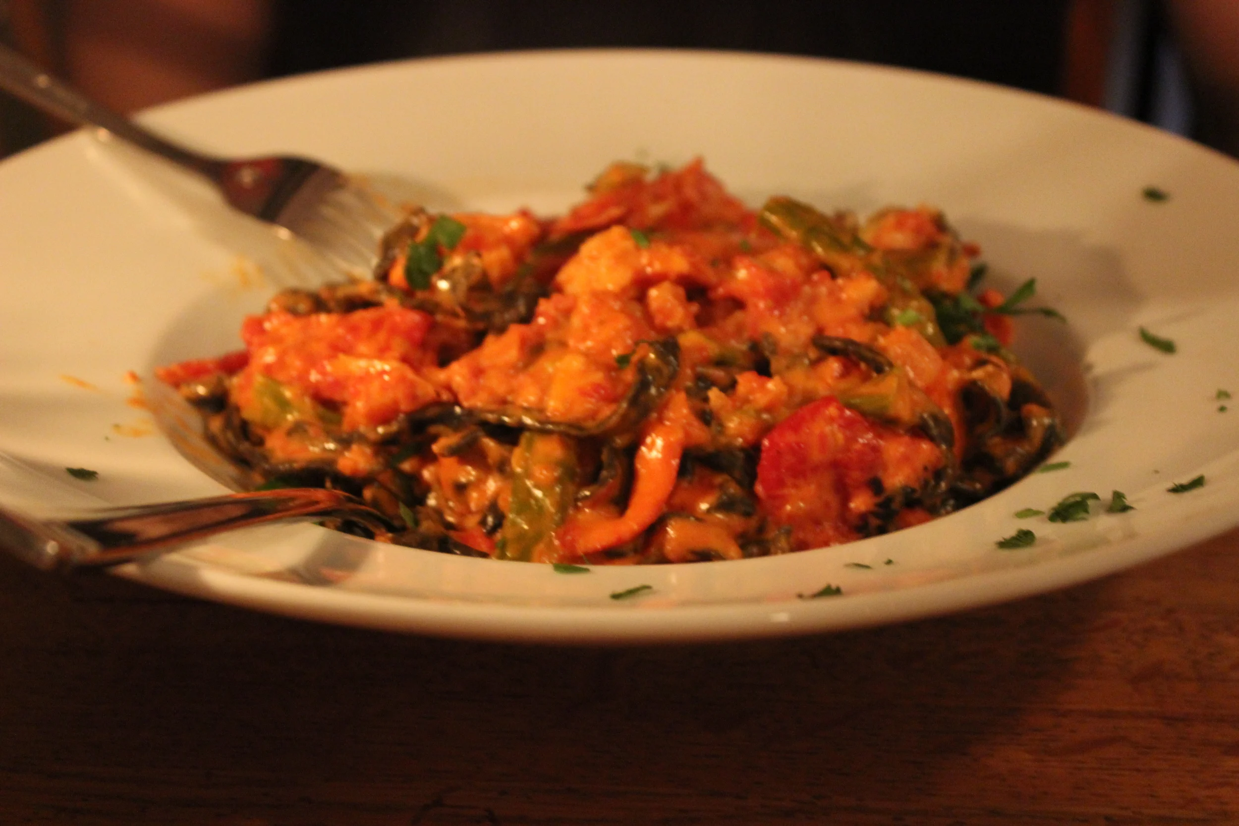 Squid Ink Fettuccine with Lobster