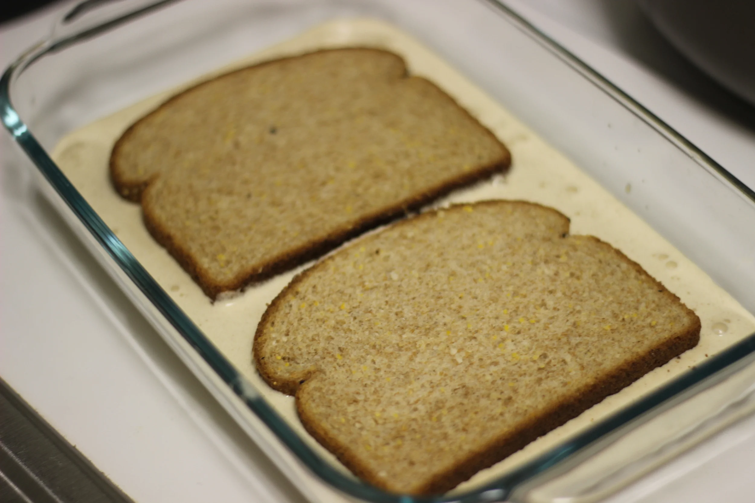 The bread slices need to soak up that deliciousness!