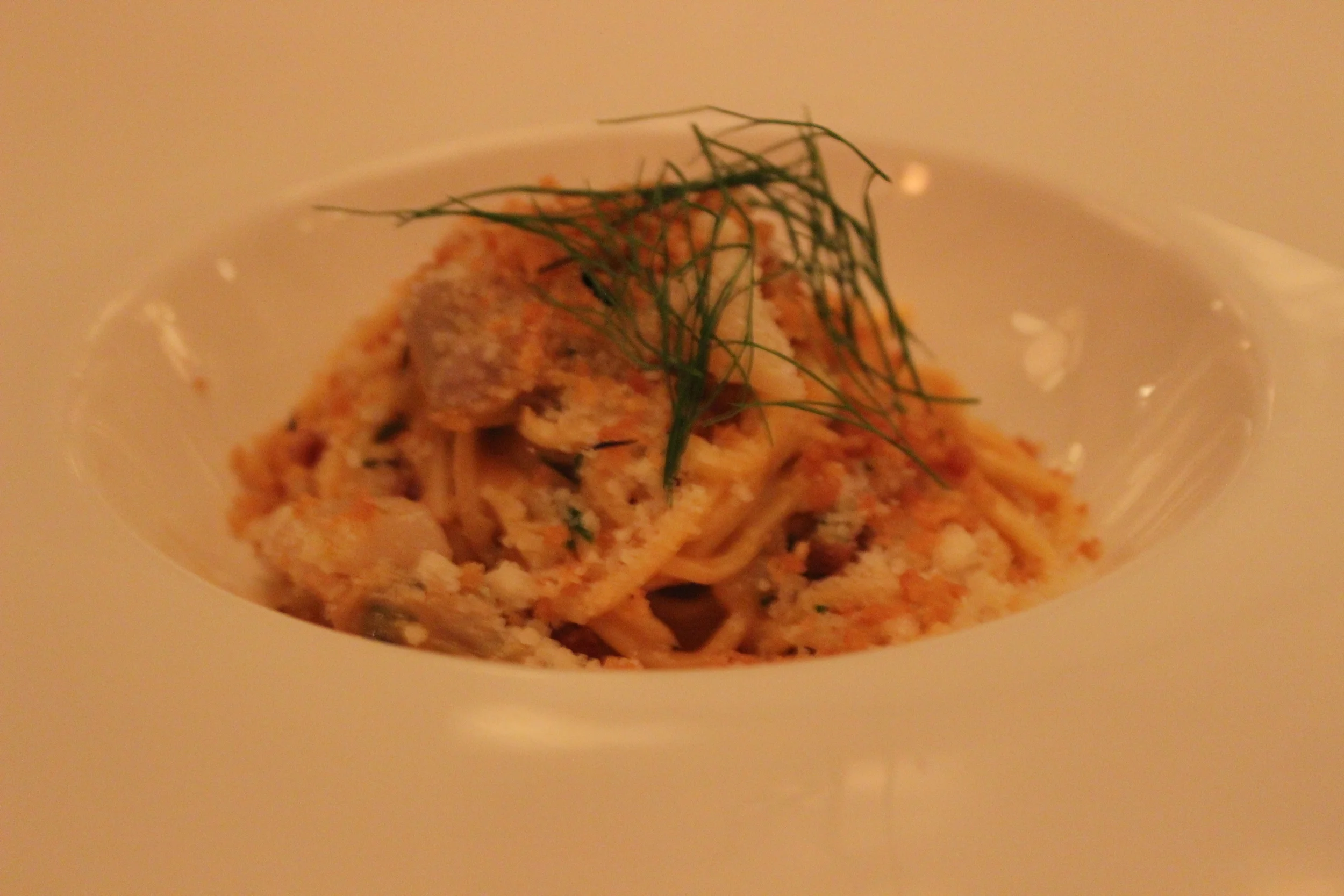Spaghetti & Clams, Bisque, Guanciale, Fennel