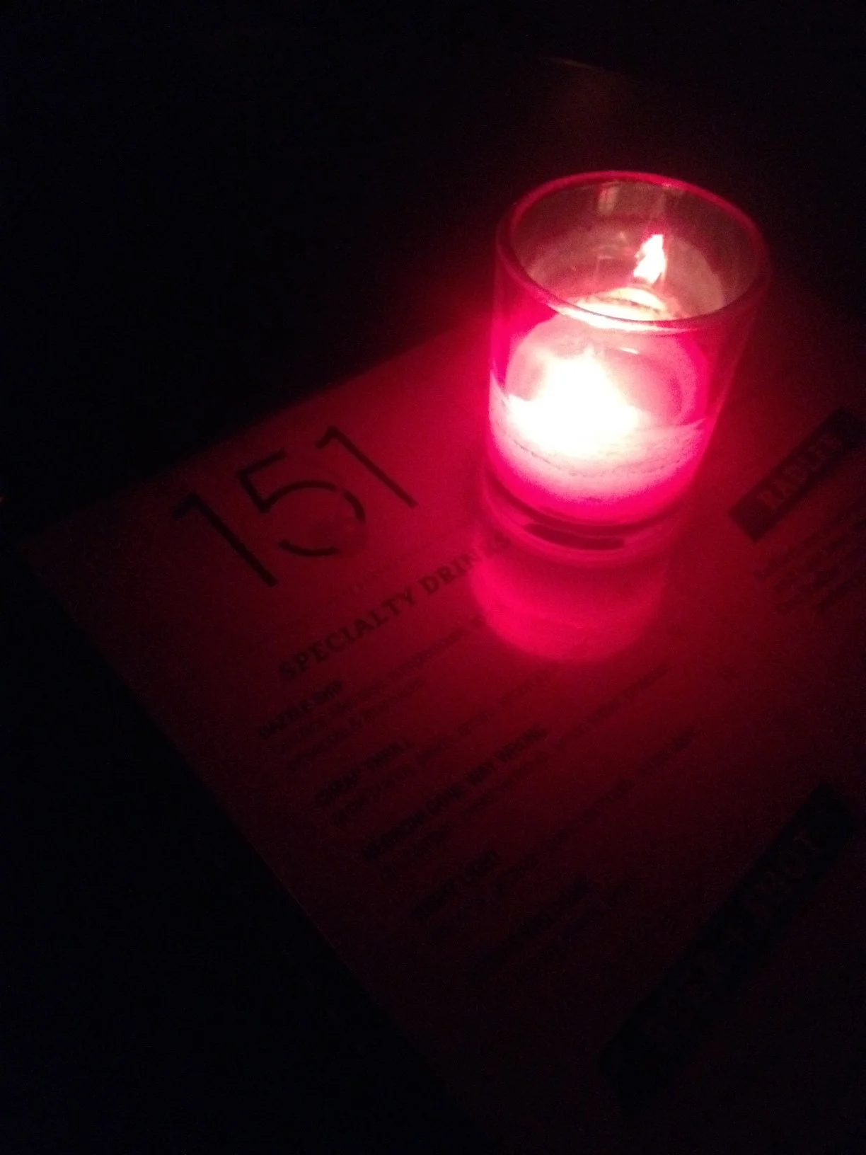 The menu and mood lighting