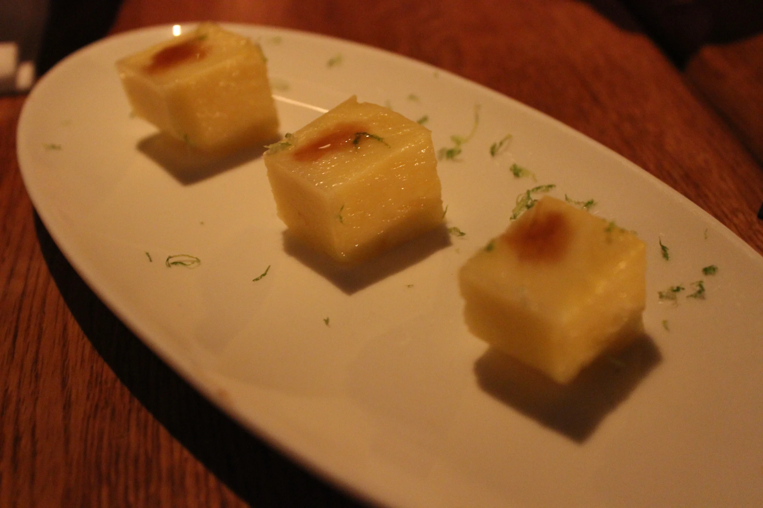 Pieces of Pineapple to close the meal