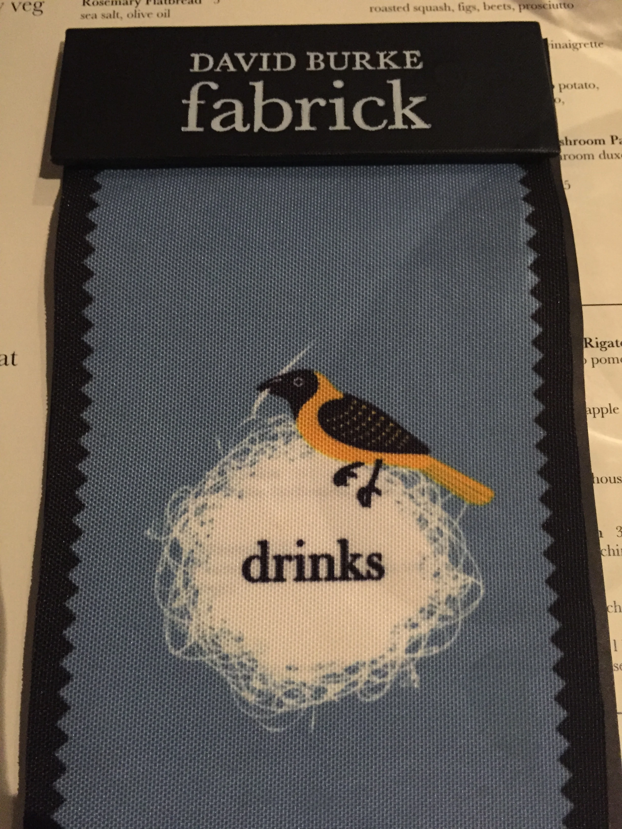 Cute cocktail menu