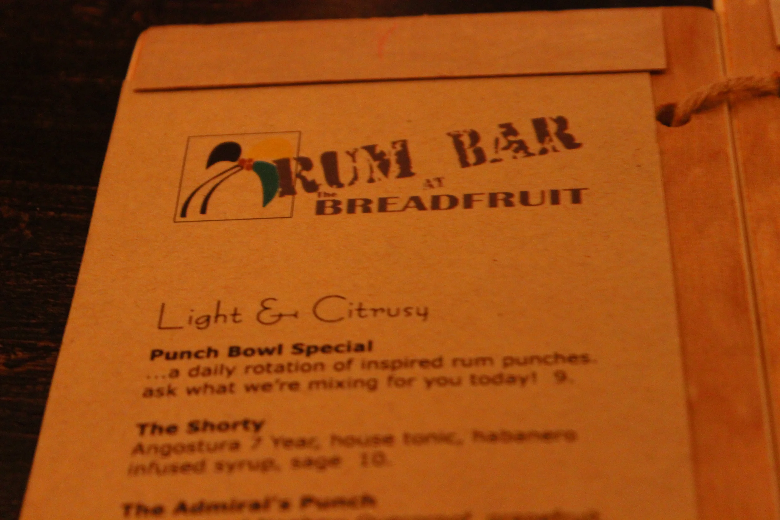 The menu!