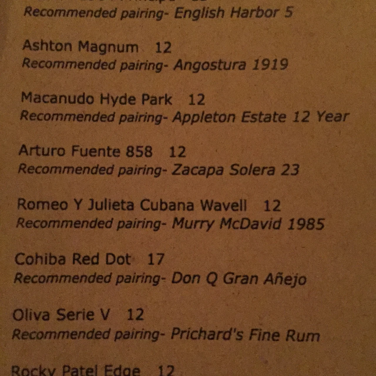 Zacapa & Cigar Pairing
