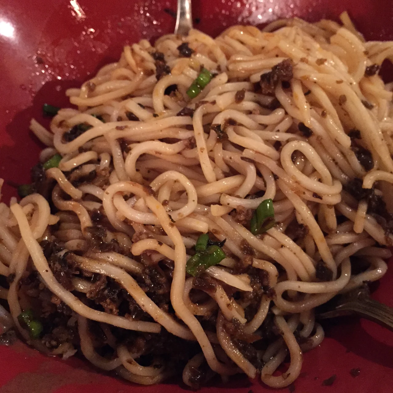 The Legendary Dan Dan Noodles! We also got the Wontons in Chili Oil (not pictured)