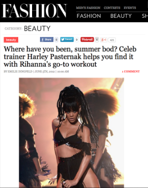 Web story: Celeb trainer Harley Pasternak tells me about his approach to training Rihanna.