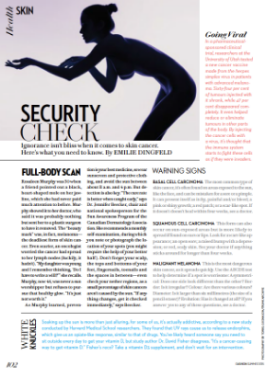 A guide to checking your body for skin cancer, in FASHION Summer 2015
