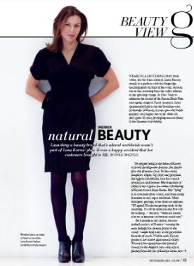 I flew to New York to interview Lena Korres, co-founder of the Greek brand Korres, Glow September 2014
