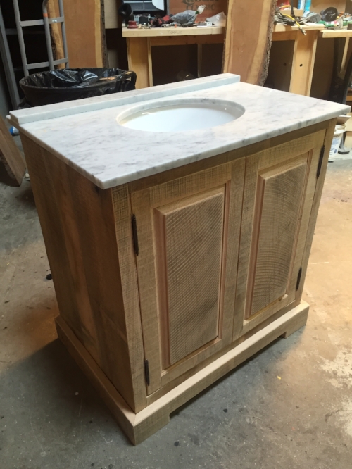 CUSTOM: This custom vanity made by Scott McKinnon Custom Carpentry was yet another element that completed the space. It's simple door style & slight rustic aesthetic provided warmth & texture.