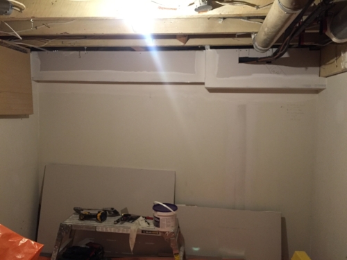 FRAMING & DRYWALL: As a Designer, I try to avoid bulkheads whenever possible. However, due to some very unsightly wires, they were necessary in this case.