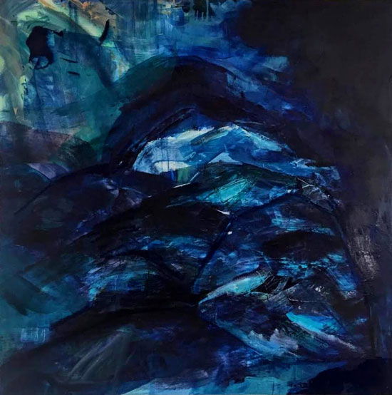 We Black/We Blue///oil on canvas, 40" x 40"