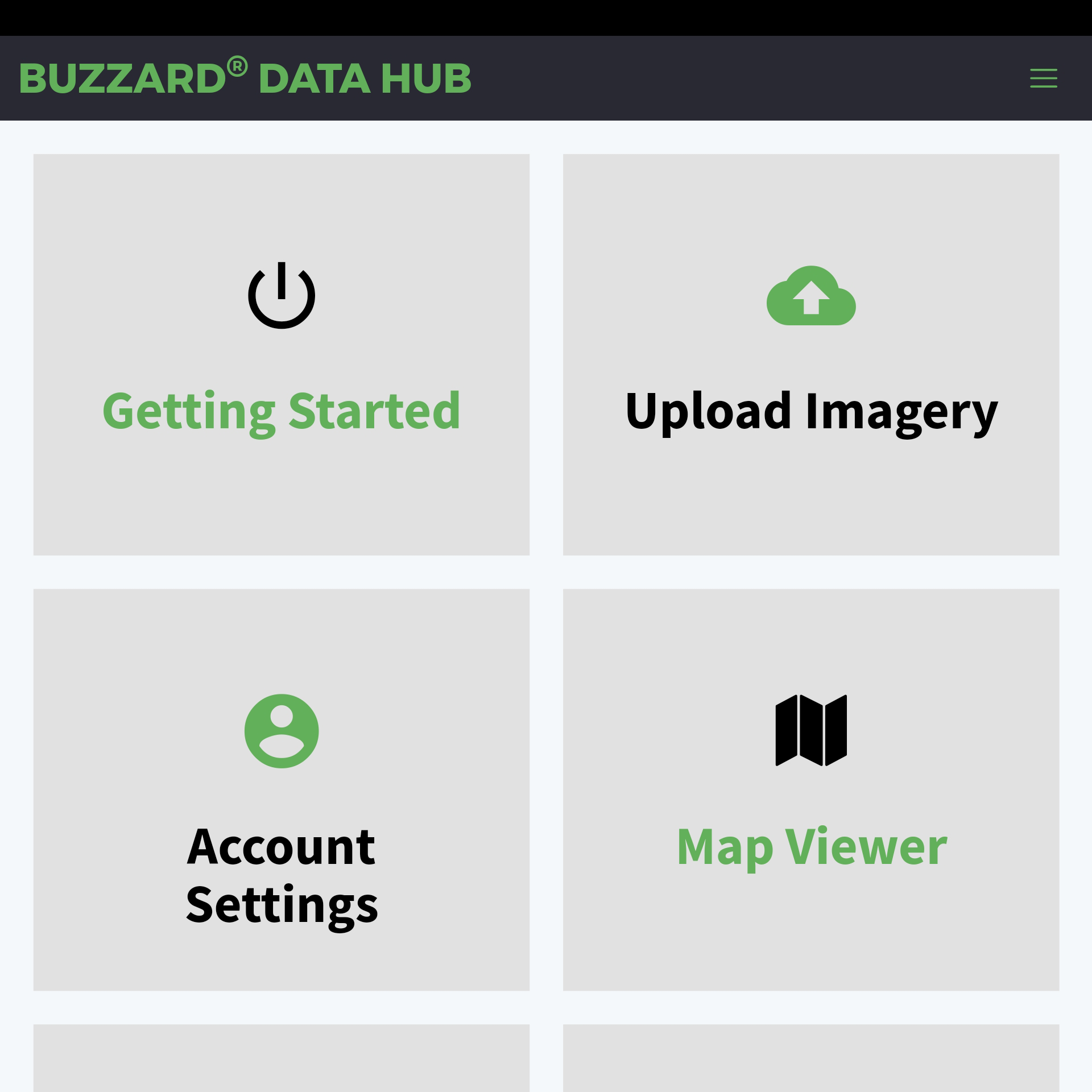 Buzzard Data Hub Mobile View