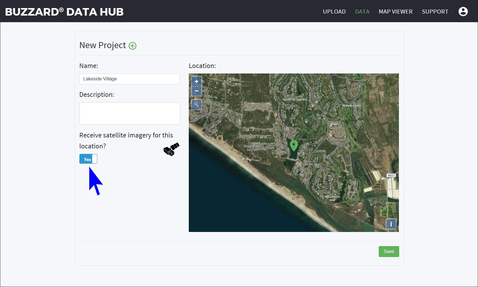 Buzzard Data Hub Select Location