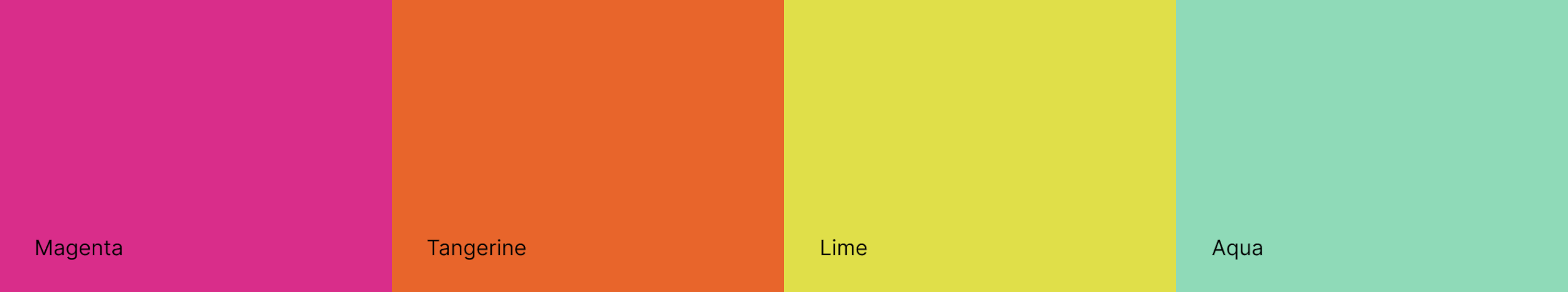 A brand color palette displaying color swatches for a nonprofit.