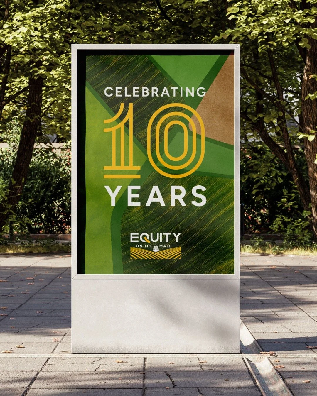 Celebrating 10 Years of Equity on the Mall! 
We were deeply honored to have had the opportunity to design the 10-year anniversary brand and collateral for Equity on the Mall, a movement that has spent the past decade organizing for justice, opportuni