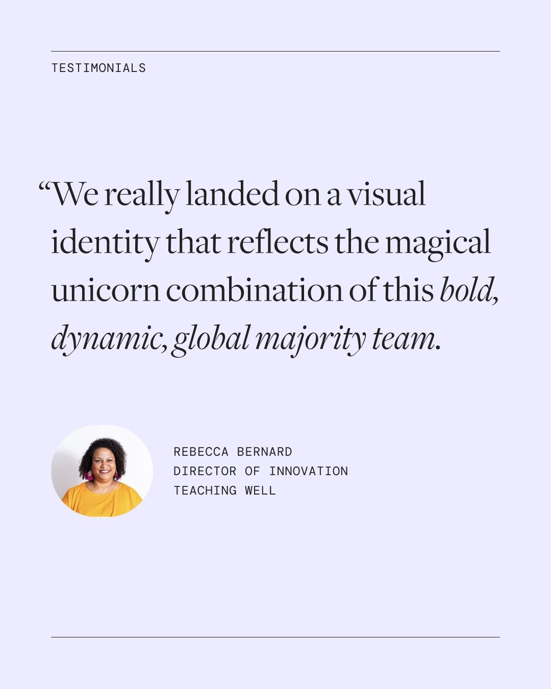 "So proud of the work that we have done to find a new bold visual direction for The Teaching Well and had so much fun collaborating with the team at Flight Design Co. who really got it from day one.

This boutique creative agency is led by Arian