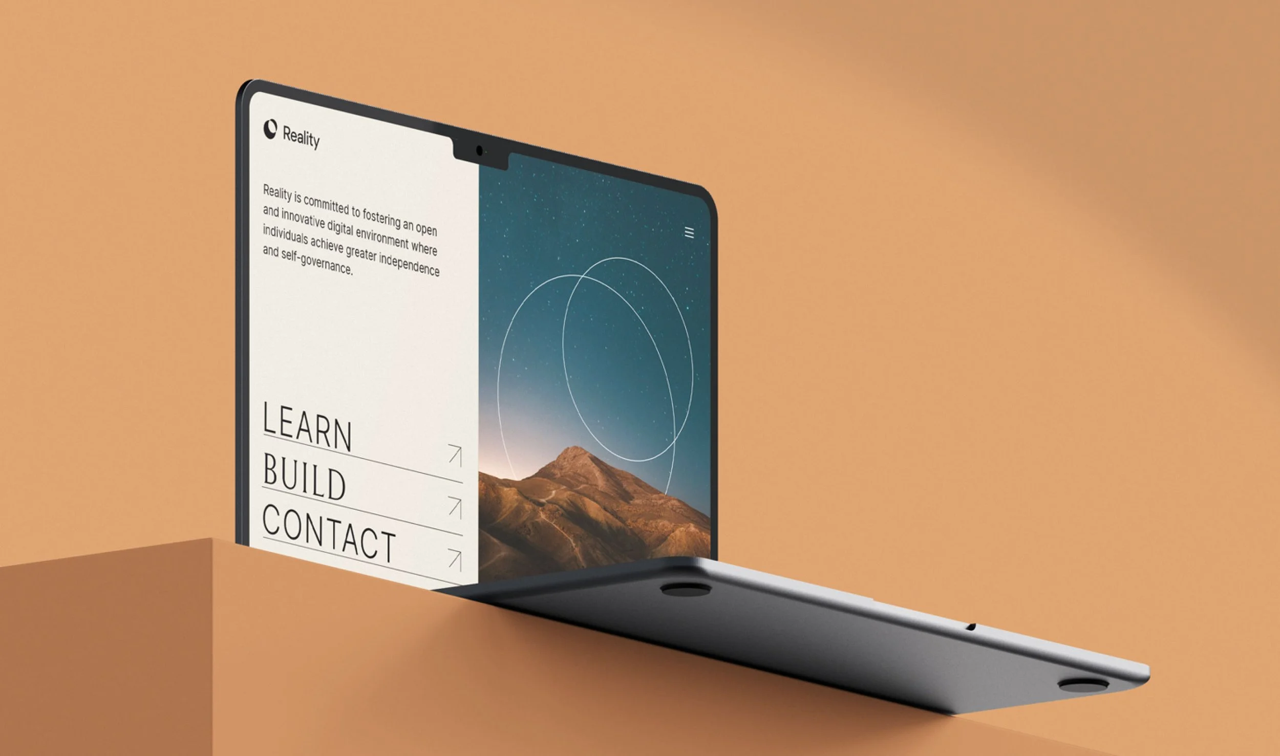 UI/UX website design layout mockup for a decentralized digital platform designed by Flight Design Co.