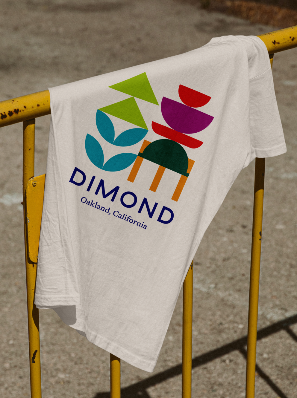 Screen-printed apparel merchandise mockup showing a custom promotional business association t-shirt.
