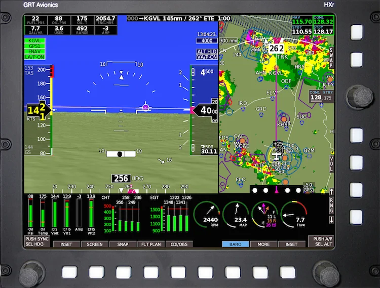 ADS-B weather and traffic on a GRT HXr EFIS