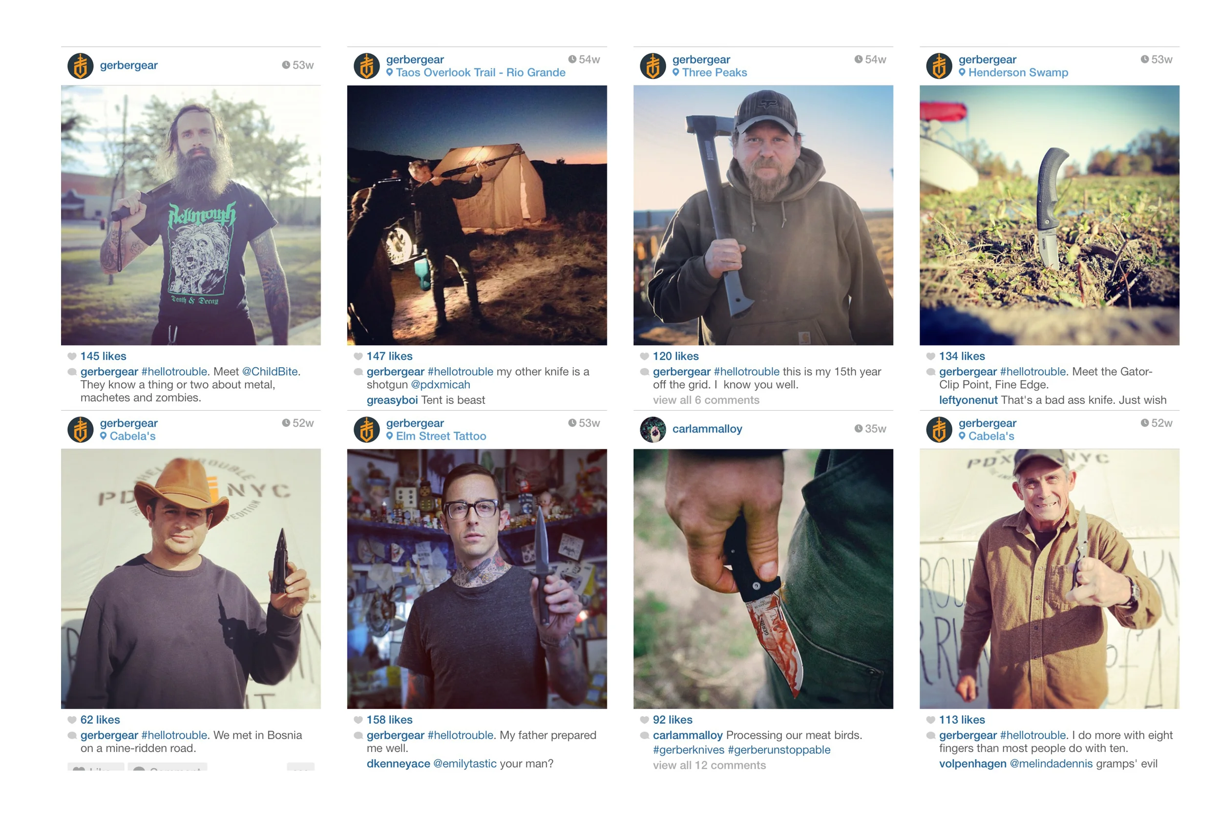#hellotrouble @gerbergear instagram