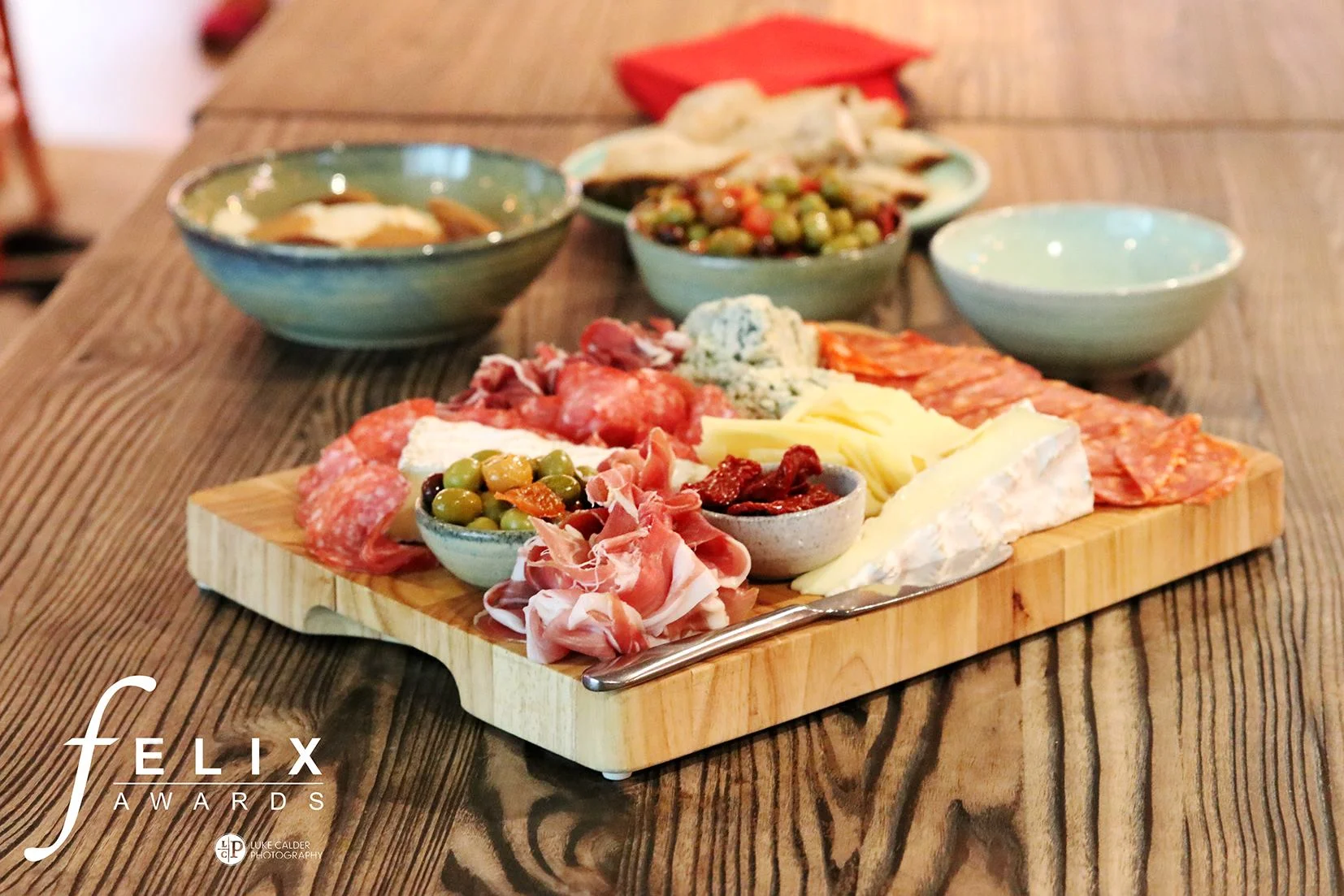 Platter for Felix Awards nomination event by Shepard Elliot from Shepard's Restaurant, Ti Kouka and Leeds Street Bakery.