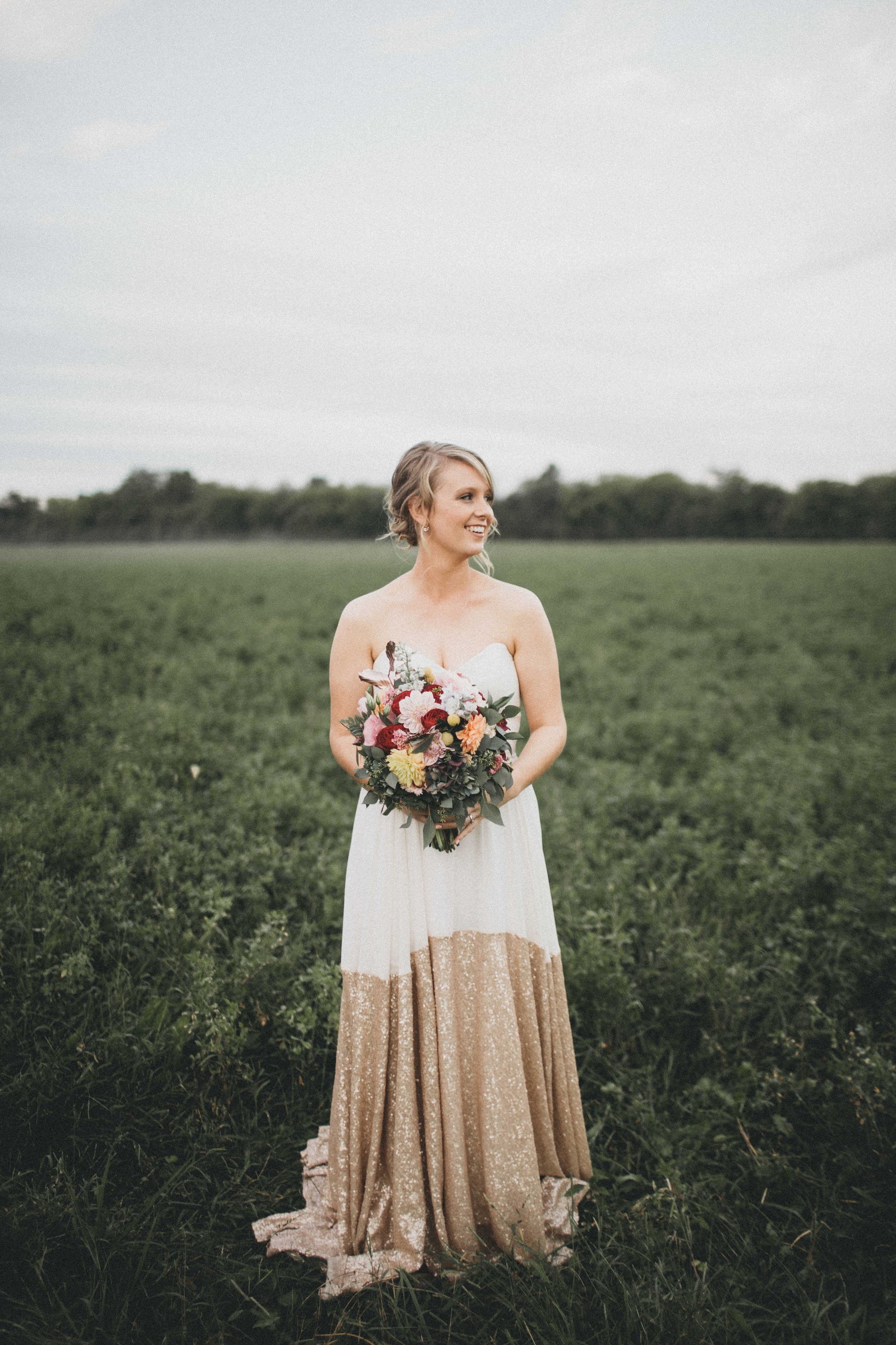 Bride and Bouquet