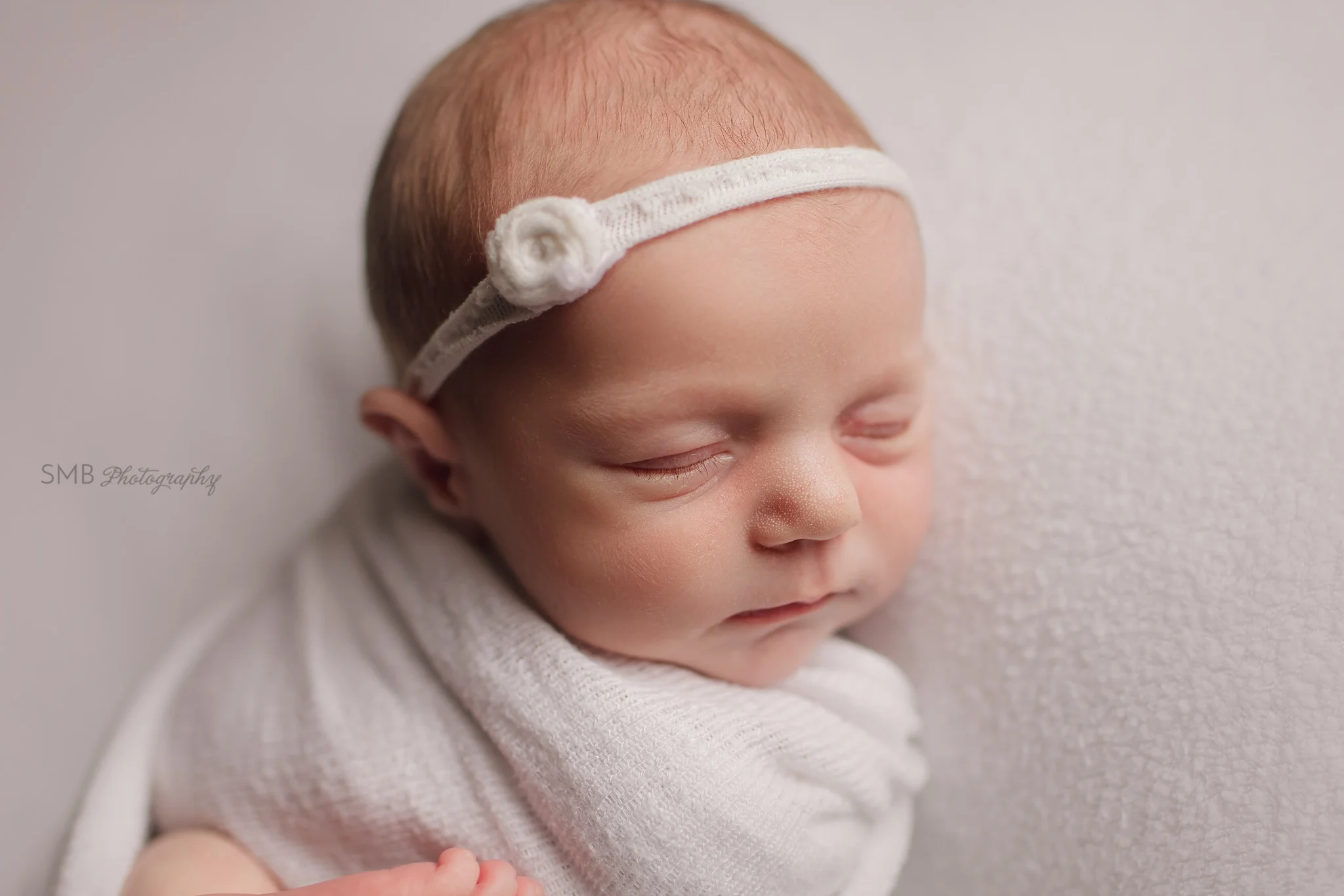 Closeup of newborn face