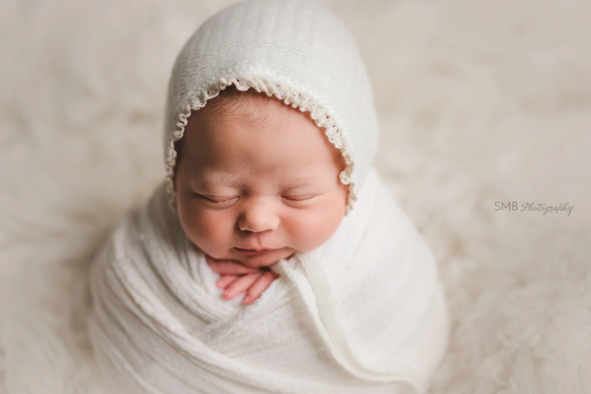 Closeup of newborn face
