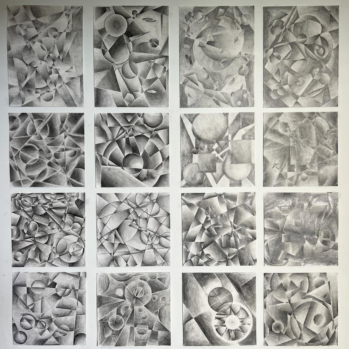 In Art Foundations I, we begin the semester by learning about value and how artists apply a range of light to dark to achieve dimension in their drawings. By examining examples of high contrast and low contrast images, students learn to work with bot