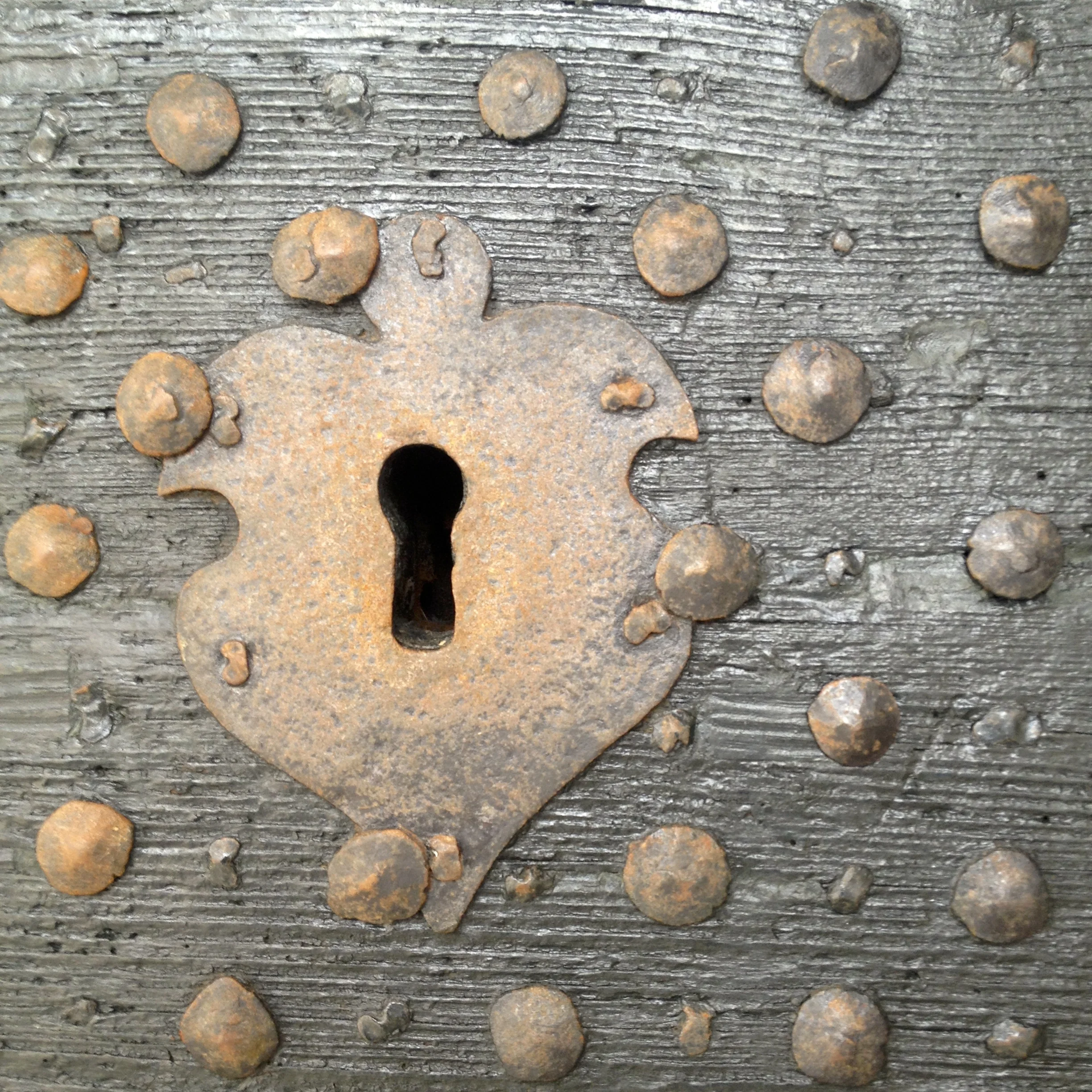 Wood Gate, with Hammered Steel Fittings