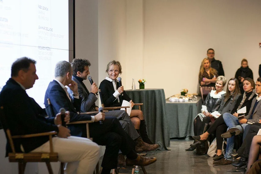 The Luxury Education Foundation (LEF) and Columbia Business School presented the 13th Annual Luxury Round Table “Luxury & Millennials." Left to right: Fabio Leoncini, Chairman of Mr&Mrs Italy; Jean-Marc Bellaiche, SVP of Strategy & Business Development of Tiffany & Co.; Riccardo Pozzoli, CEO & Co-Founder of The Blonde Salad; Ketty Maisonrouge, Adjunct Professor at Columbia Business School