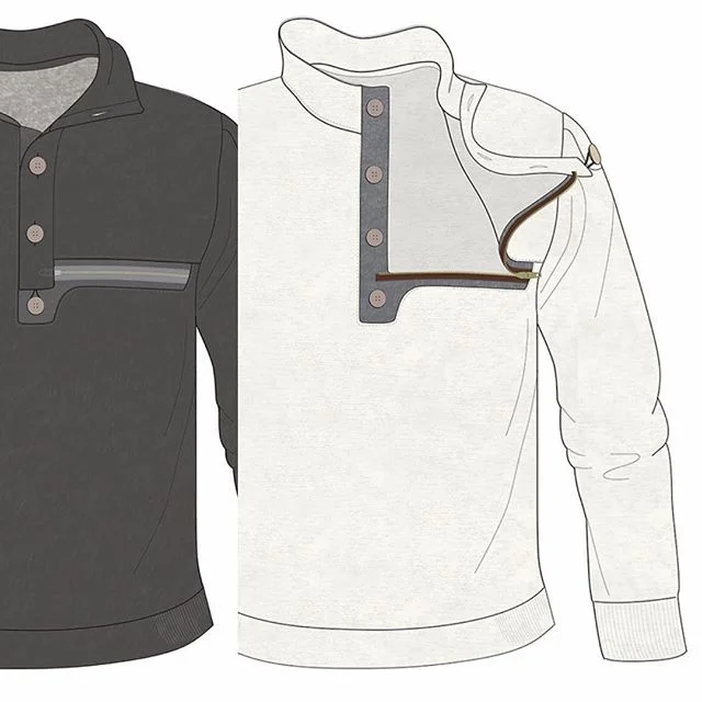 Some garment details from One Day Apparel's Specialty Garment. Check them out at www.onedayapparel.com/shop/