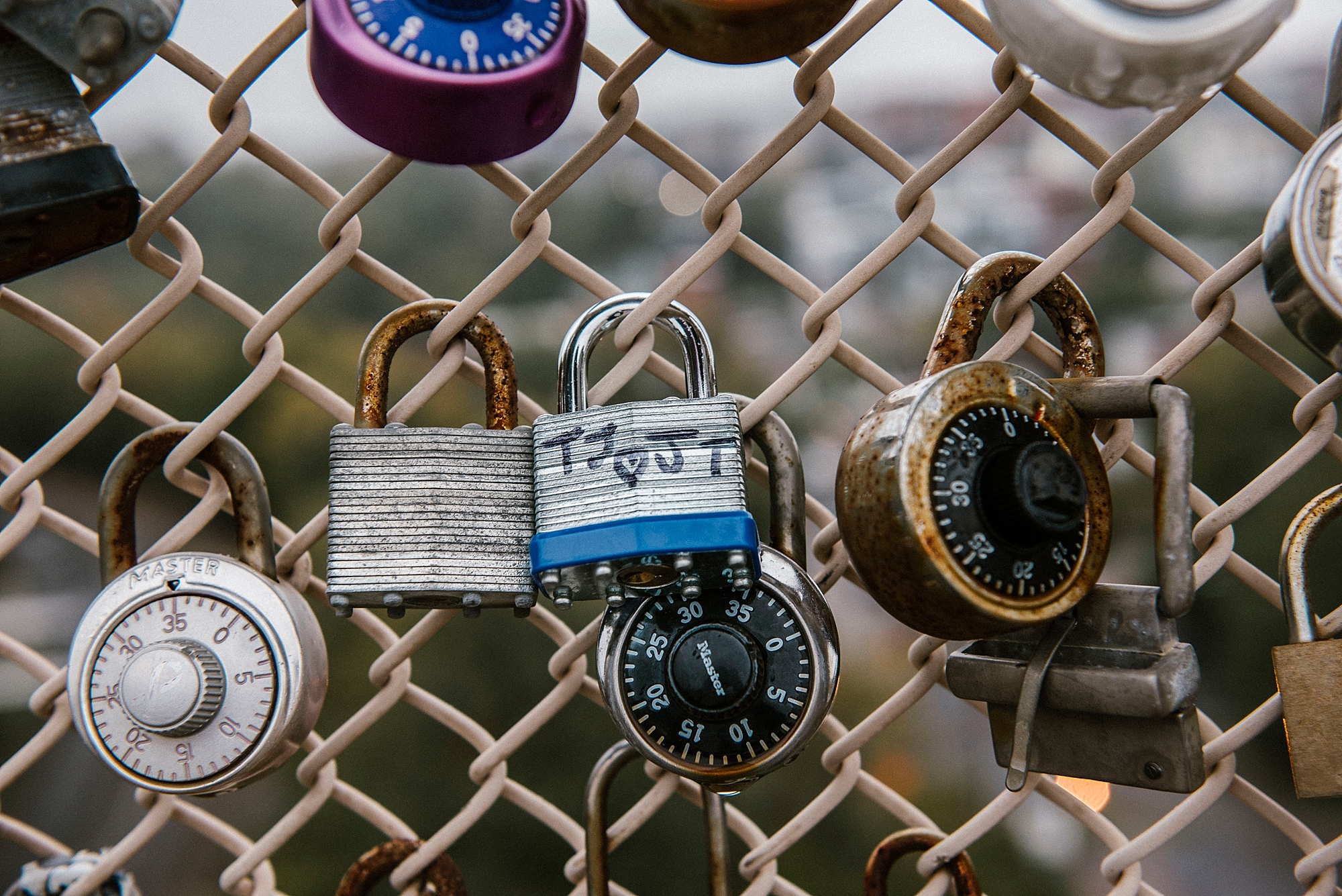 Schenley Bridge lock Pittsburgh wedding Sandrachile