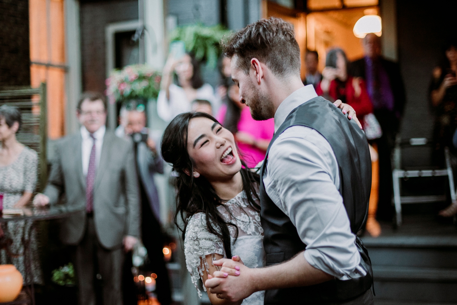 candid wedding picture dance