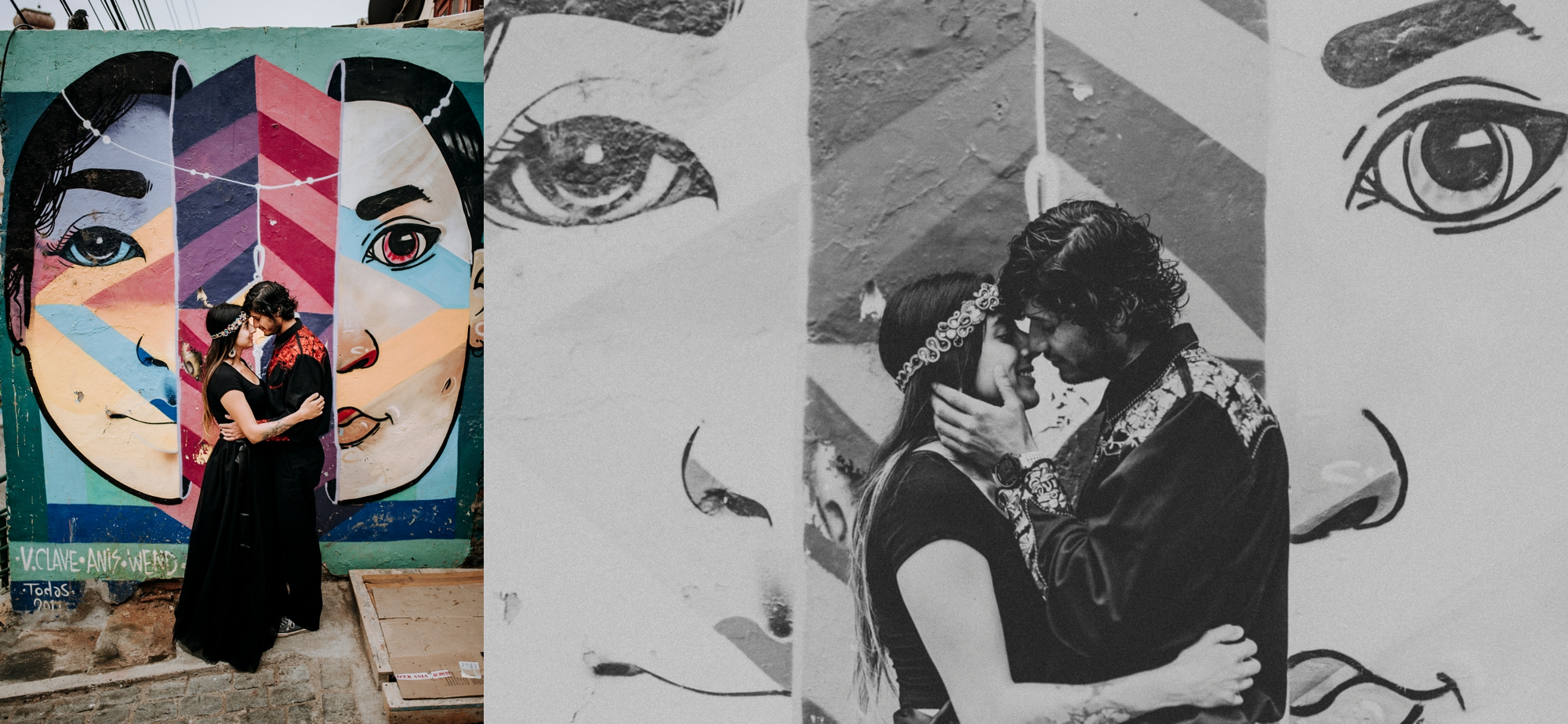 mural portraits wedding