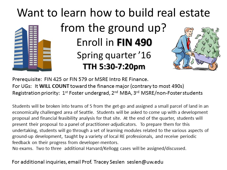 Tracey Seslen's Spring Quarter Course RE 490