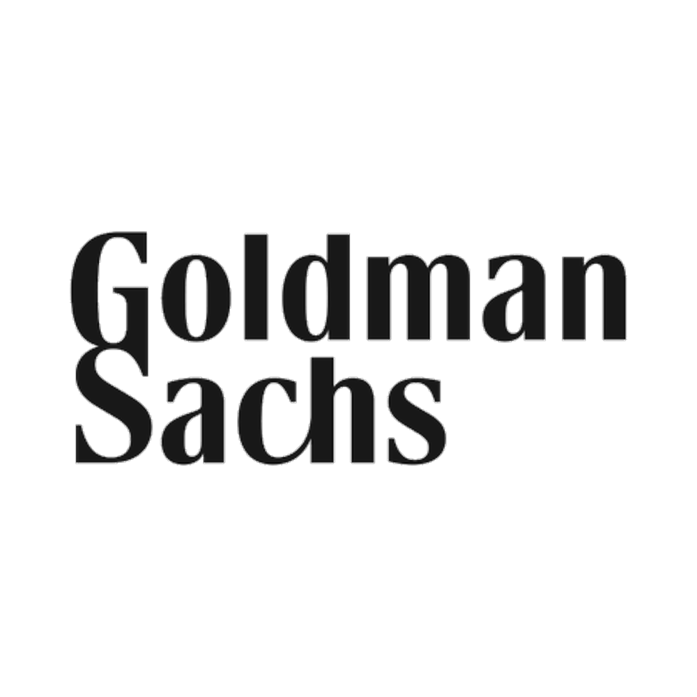 Goldman Sachs logo in black and white.