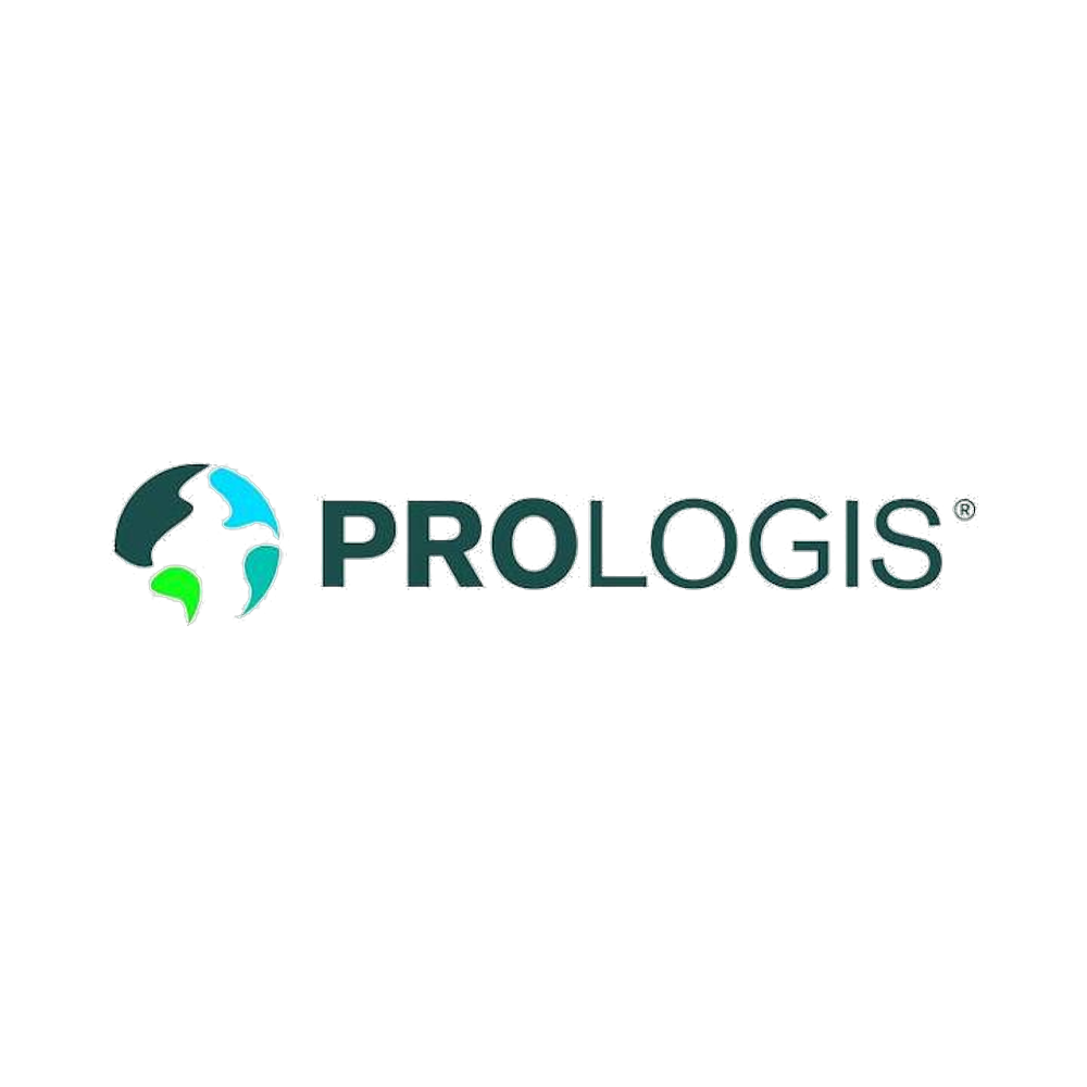 Prologis logo with a globe symbol to the left of the company name.