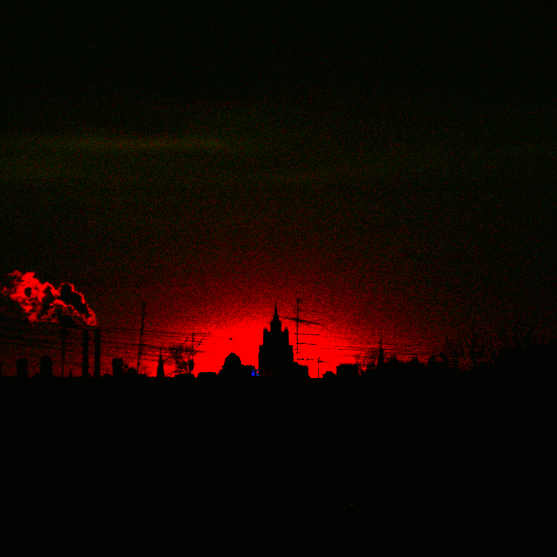 Sunset over Moscow in Fire