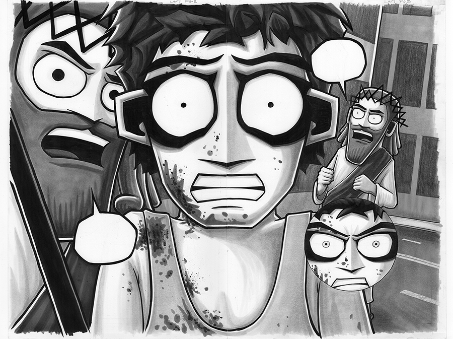 LACKLUSTER WORLD #7 -- Page 02+03 (Two Page Spread) -- $250
