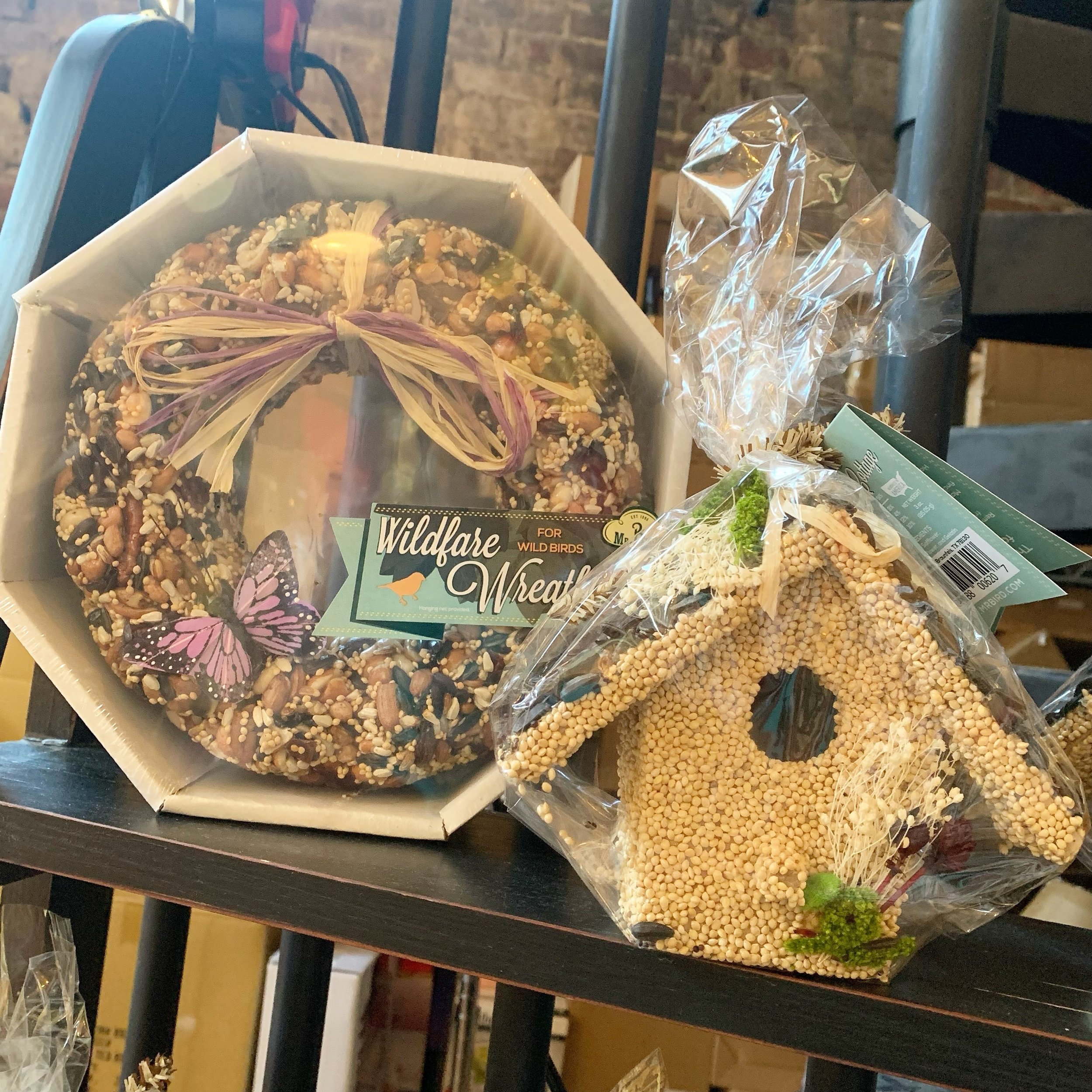 Tomorrow is National Bird Day! Celebrate our feathered friends with one of these gorgeous wreaths or birdhouses made from nuts and seeds! Birds absolutely love them and you&rsquo;re sure to lure some beauties into your yard! 🐦

These would also make