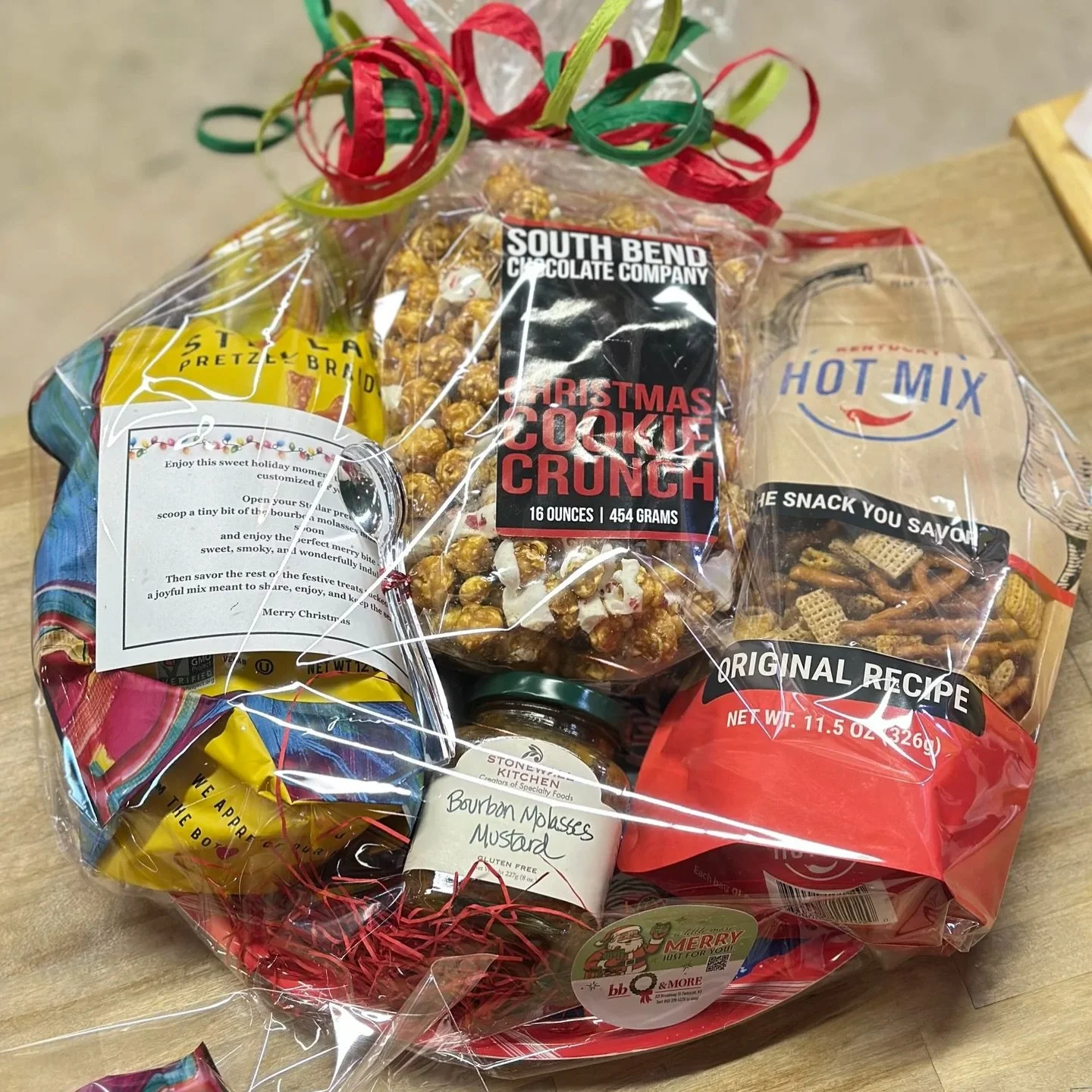 BOURBON MUSTARD MINGLE AND MUNCH
$46.00

 A joyful little bundle of salty-sweet magic!

Inside you&rsquo;ll find the perfect trio of crave-worthy snacks&mdash;Stellar pretzels, Kentucky Hot Mix, and Christmas Kringle&mdash;ready to scoop, dip, nibble