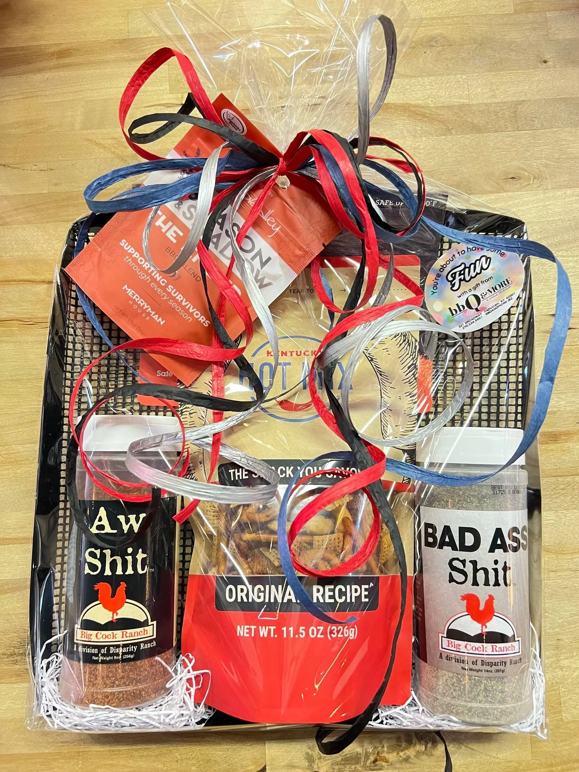 FIRE UP THE FLAVOR
$64.00

Big flavor, easy grilling, and Kentucky favorites all wrapped into one fun bundle.

This bundle includes:
&bull; 12&rdquo; x 12&rdquo; Grilling Mesh Basket
&bull; Kentucky Hot Mix
&bull; Aw Shit Seasoning
&bull; Bad Ass Shi