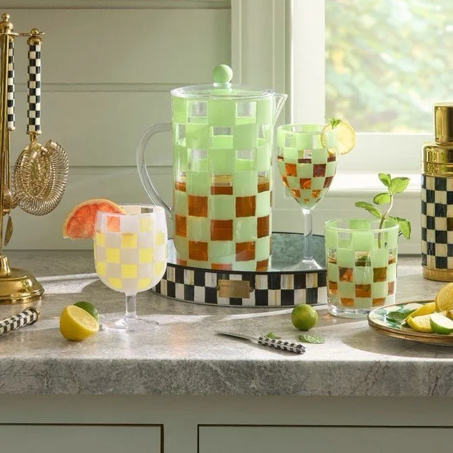 A little MacKenzie-Childs magic makes EVERYTHING more fun! 🖤🤍✨

And wait until you see the acrylic drinkware! With THREE different glass sizes and a coordinating pitcher, it&rsquo;s a beautiful way to bring your favorite style to the patio, poolsid