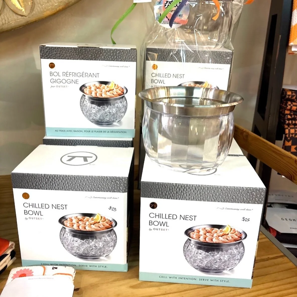 Hosting well calls for pieces that are as practical as they are beautiful! The Outset Chilled Nest Bowl keeps your favorite appetizers cool while adding an elegant touch to your entertaining. Perfect for shrimp cocktail, fresh fruit, dips, and all yo