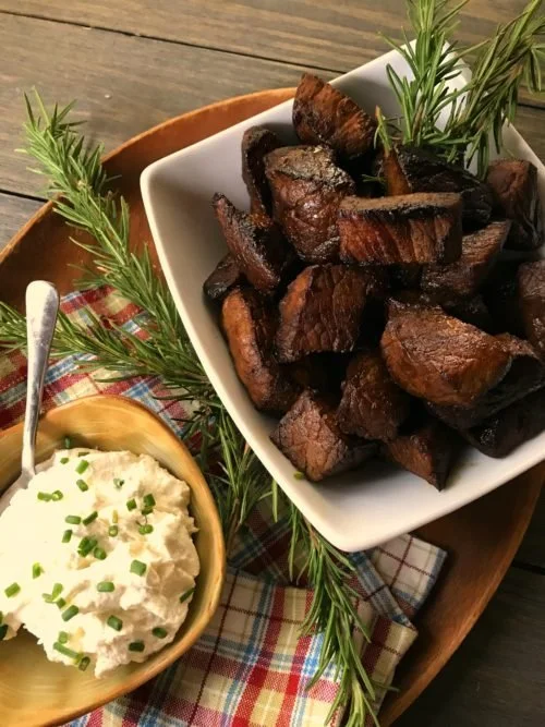 #3 SWEET HEAT STEAK BITES + WHIPPED COTTAGE CHEESE DIP