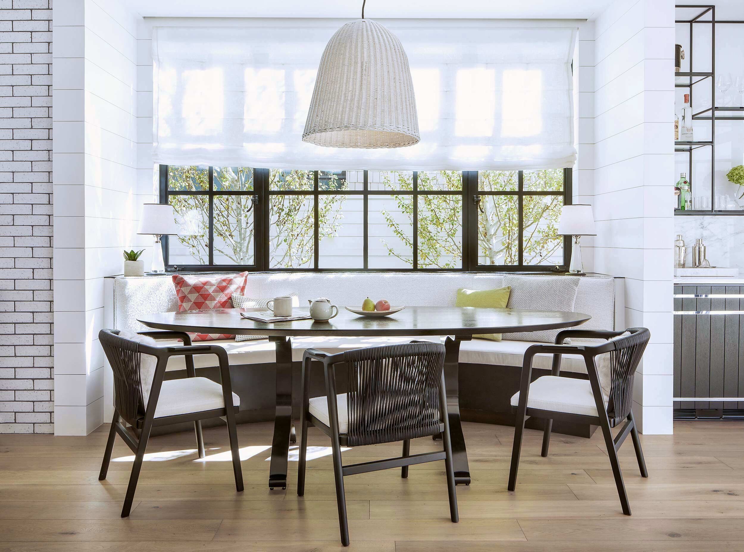 Bleeker street home breakfast nook interiors designed by Aspen interior designer studio Joe McGuire Design